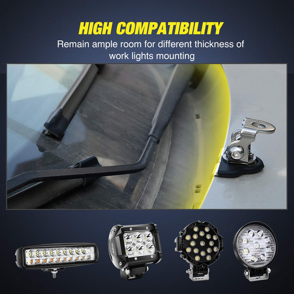 Nilight stainless steel brackets resist rust in harsh weather.