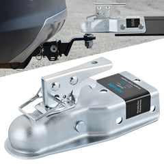 Nilight straight trailer coupler with latch ensures secure 1-7/8 in hitch ball.