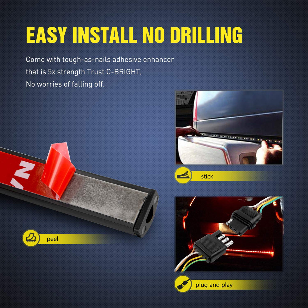 Nilight adhesive mounting hardware included for quick, secure installation.