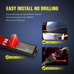 Nilight adhesive mounting hardware included for quick, secure installation.