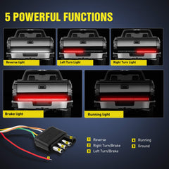 Nilight tailgate light bar features flexible aluminum substrate for rugged use.