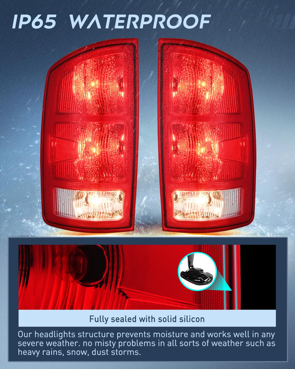 Nilight taillight assembly for Ram 2500/3500 passenger side, OE-style fitment