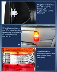 Nilight taillight assembly DOT SAE compliant for safer highway presence