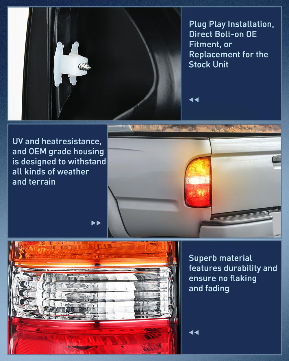 Plug-and-play installation with OE socket; no drilling required.