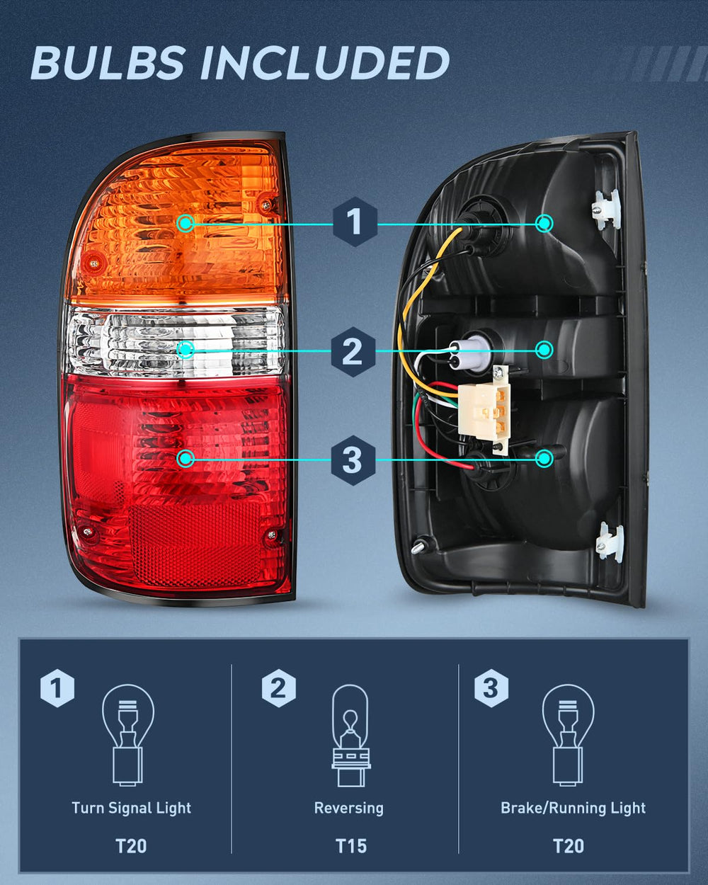 Nilight taillight assembly rear view adds OE-style brightness and clearer signaling.