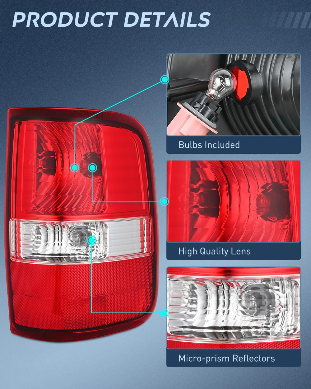 Nilight taillight includes bulbs for immediate use