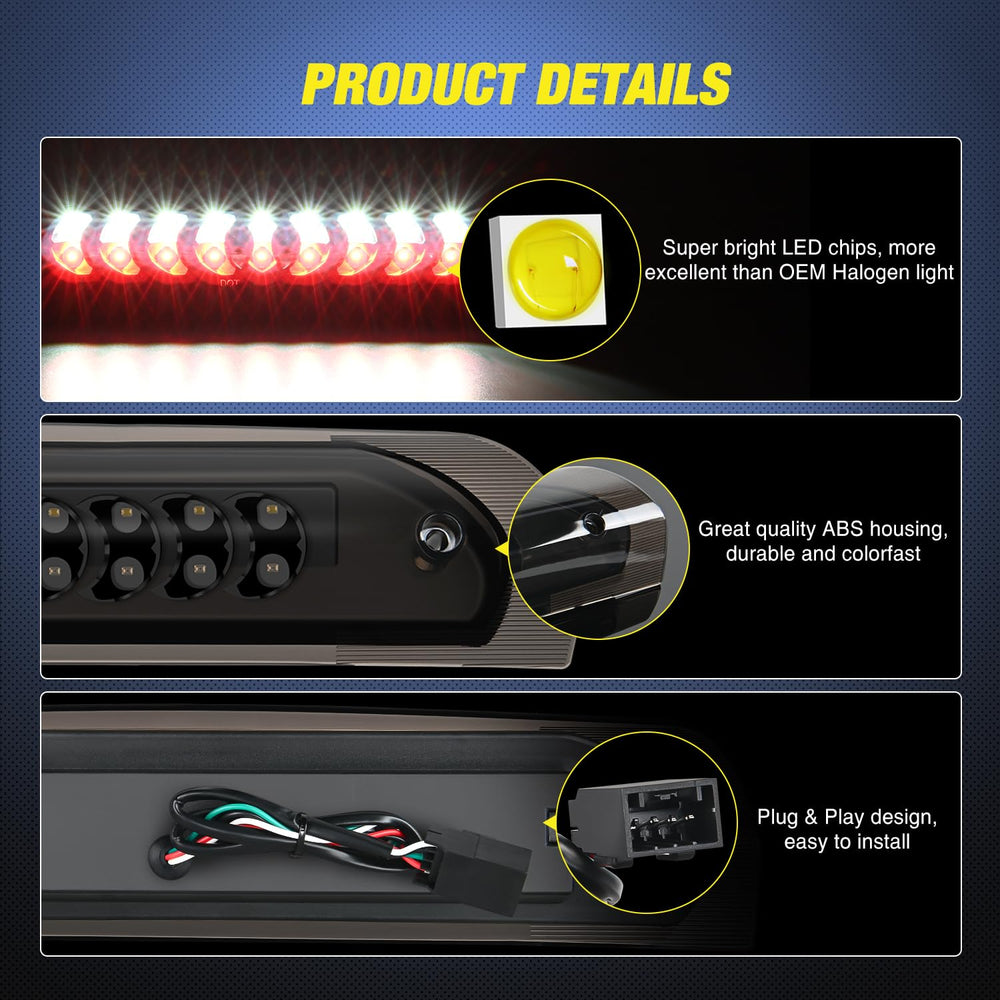 Nilight third brake light high-mount for Ram 2500/3500 clarifies rear signaling