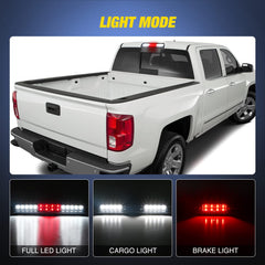 Nilight third brake light mounted on Silverado shows clear illumination.