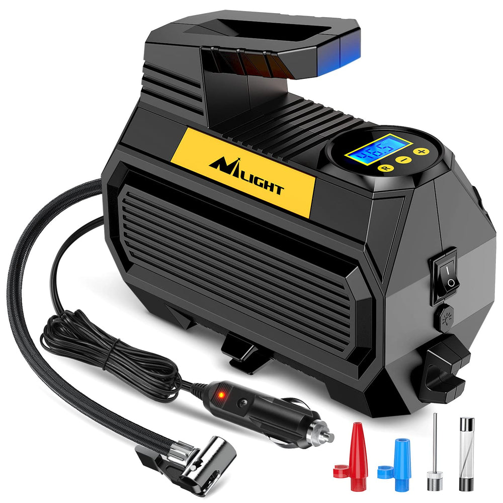 Nilight tire inflator with digital display for precise pressure readings.