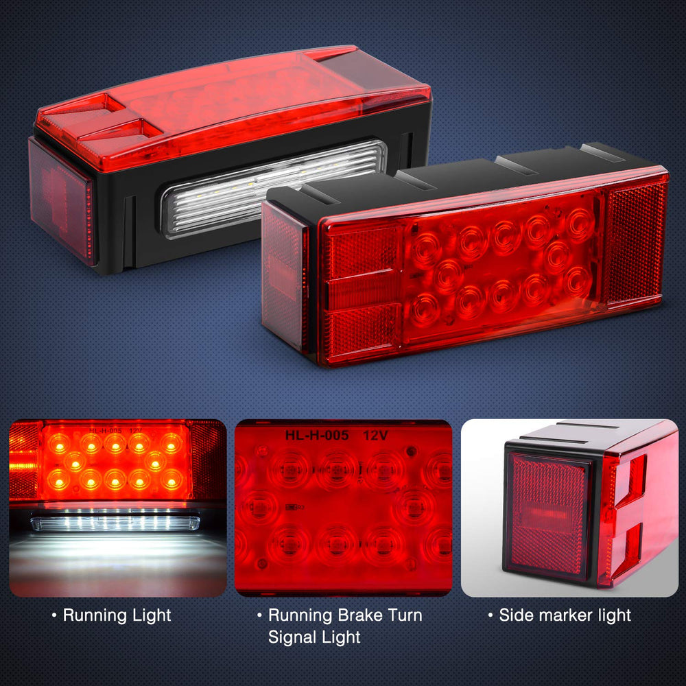 Nilight TL-20 license light on the left side enhances night visibility.