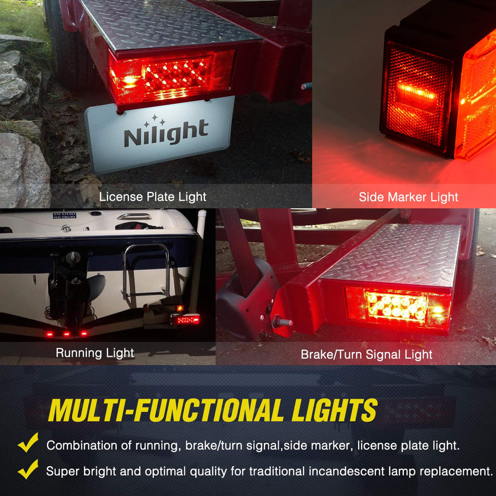 Nilight TL-20 stainless mounting hardware resists corrosion for longevity.