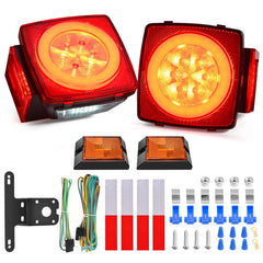 Nilight TL-41 square LED trailer lights front view improve visibility day and night
