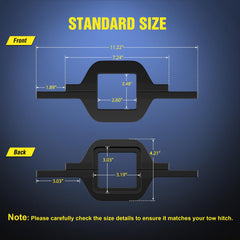 Nilight tow hitch bracket back view highlights compact, universal 2-inch hitch compatibility.