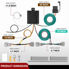 Tow-ready harness stored near hitch for quick trailer hookup.