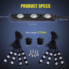 Nilight TR-08 rock lights under the vehicle for off-road illumination