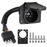 Nilight trailer adapter 4-to-7 flat-to-round end for a secure power connection