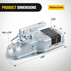 Nilight trailer coupler with chain adds extra safety during towing.