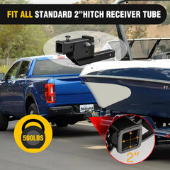 Nilight trailer hitch folding extender compatible with 2x2 inch receivers