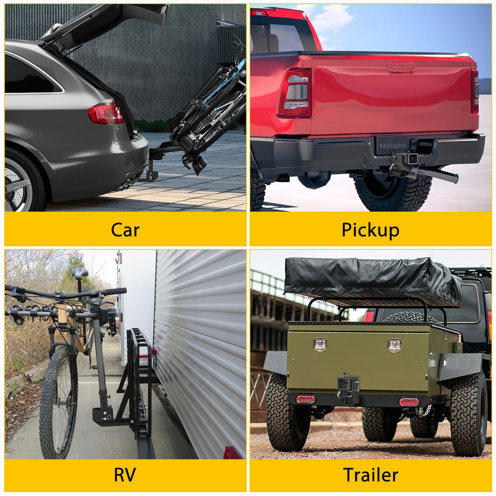 Nilight trailer hitch folding extender package includes adapter and hardware
