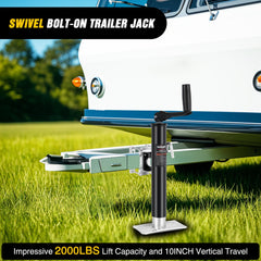 Nilight trailer jack extended travel demonstrates 10 to 20 inch height adjustment