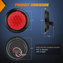Nilight 4-inch round tail light, side profile showing compact form factor