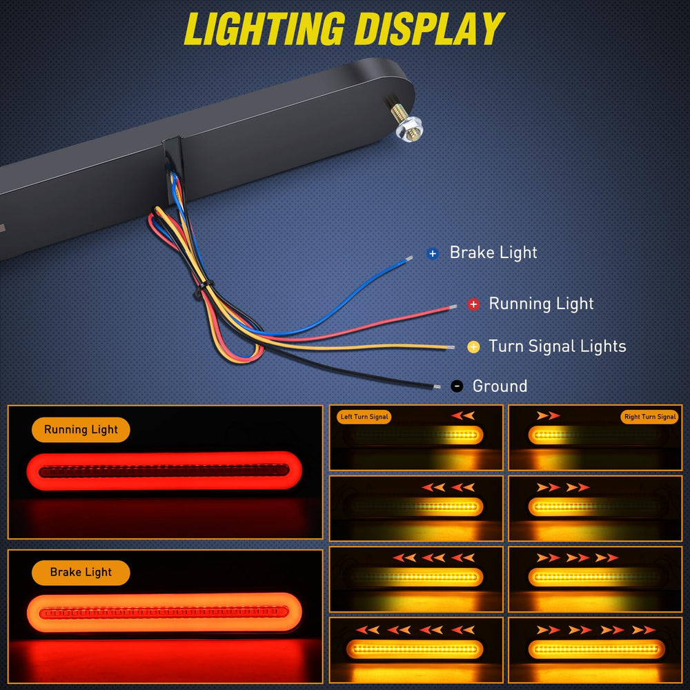 Nilight brake light function delivers bright red signaling for safety