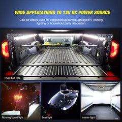 Nilight truck bed light application suited for trucks, RVs, SUVs, and boats.