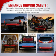Idea of Nilight tailgate light bar setup on a truck bed for outdoor use.