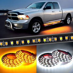 Nilight truck LED running board lights illuminate the cab steps with bright, even visibility
