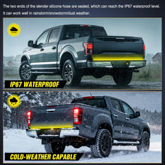 Nilight waterproof IP67 tailgate light strip withstands rain and dust.