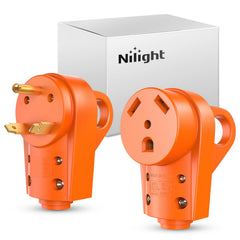 Nilight TT-30P plug front view for reliable 30A RV connections