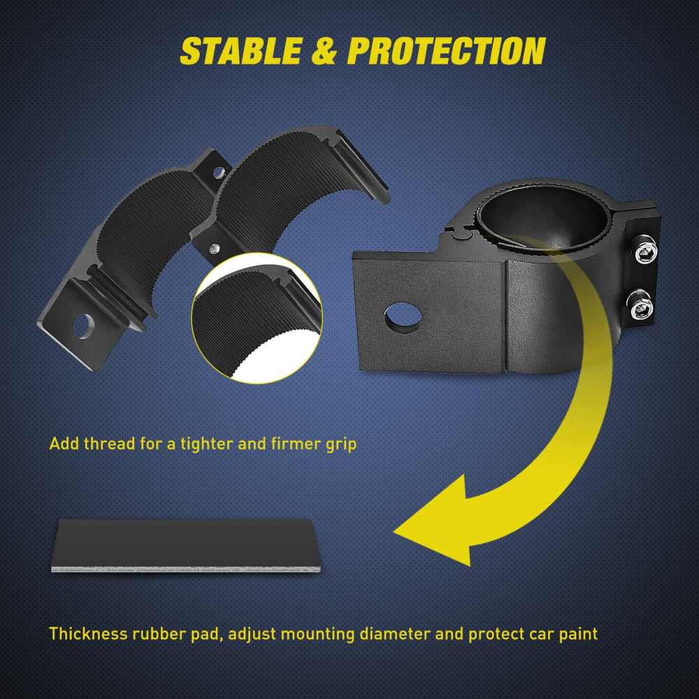 Nilight clamp provides drill-free installation and surface protection.