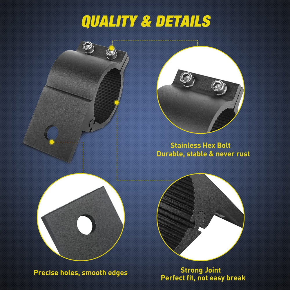 Nilight bracket adapts to bumpers, ATVs, UTVs, roofs and roll cages.