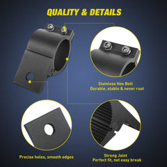 Nilight bracket adapts to bumpers, ATVs, UTVs, roofs and roll cages.