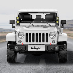 Two-brackets kit from Nilight installed on Wrangler JK for versatile lighting