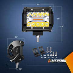 Nilight two-pack 60W LED bars side-by-side illuminate dark roads clearly