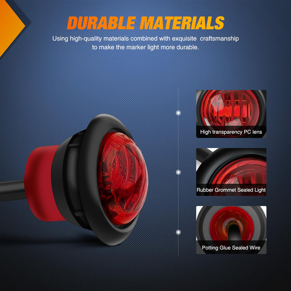 Nilight marker light two-wire ground white and power black for simple wiring