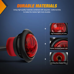 Nilight marker light two-wire ground white and power black for simple wiring