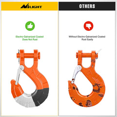 Nilight universal-fit winch hook compatibility with major brands.