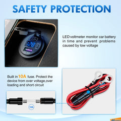 Nilight USB socket dual USB charger for devices on long trips.