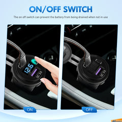 Nilight USB socket voltmeter display highlighting live vehicle voltage at a glance.