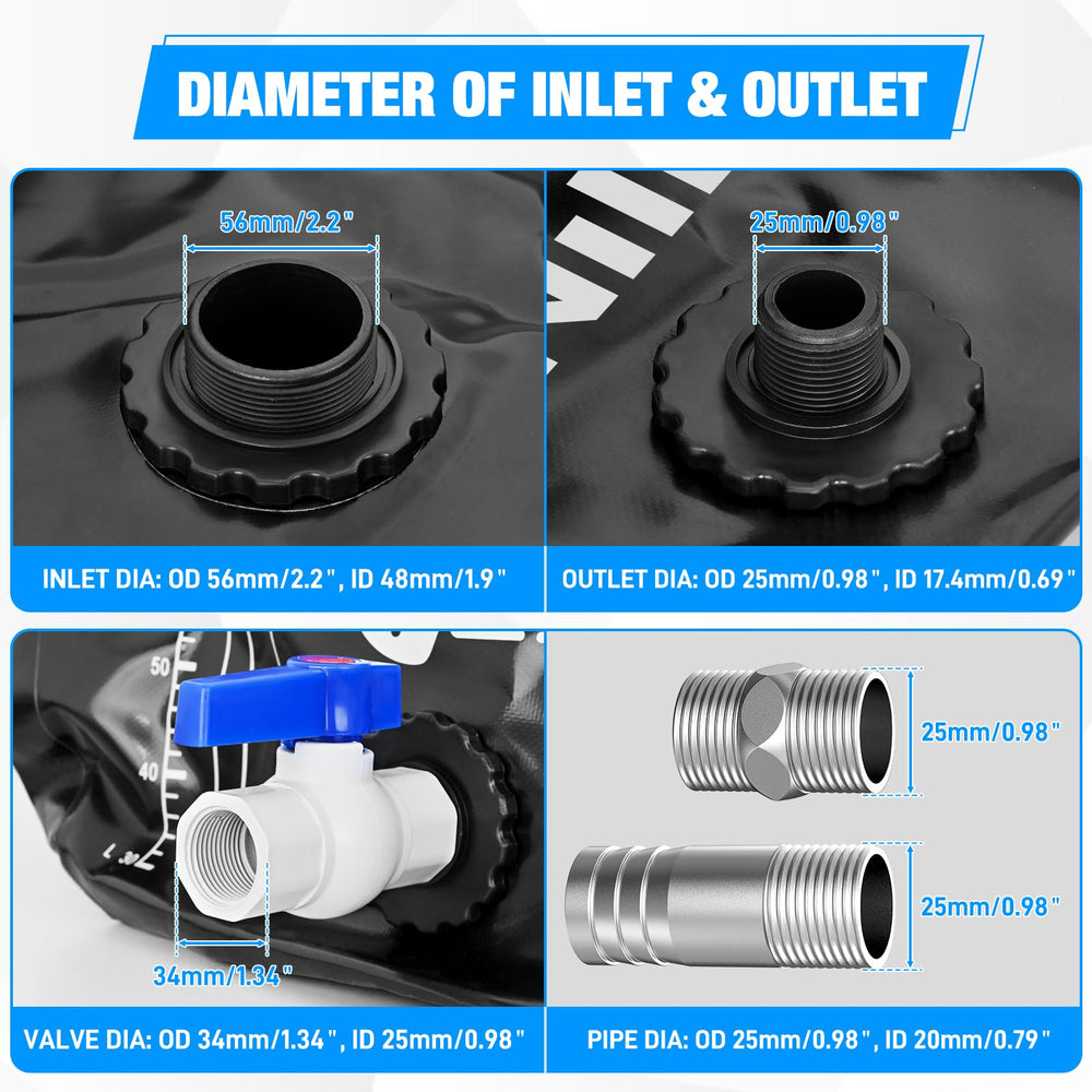 Nilight water bladder packaging includes valves and repair kit
