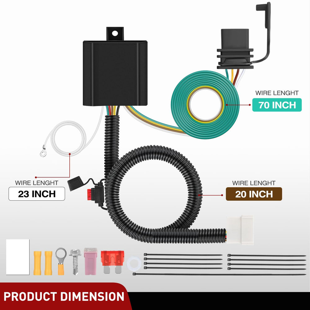 Nilight weatherproof trailer wiring harness for outdoor use