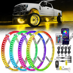 Nilight wheel ring lights with dancing patterns brighten wheels for bold night visibility.