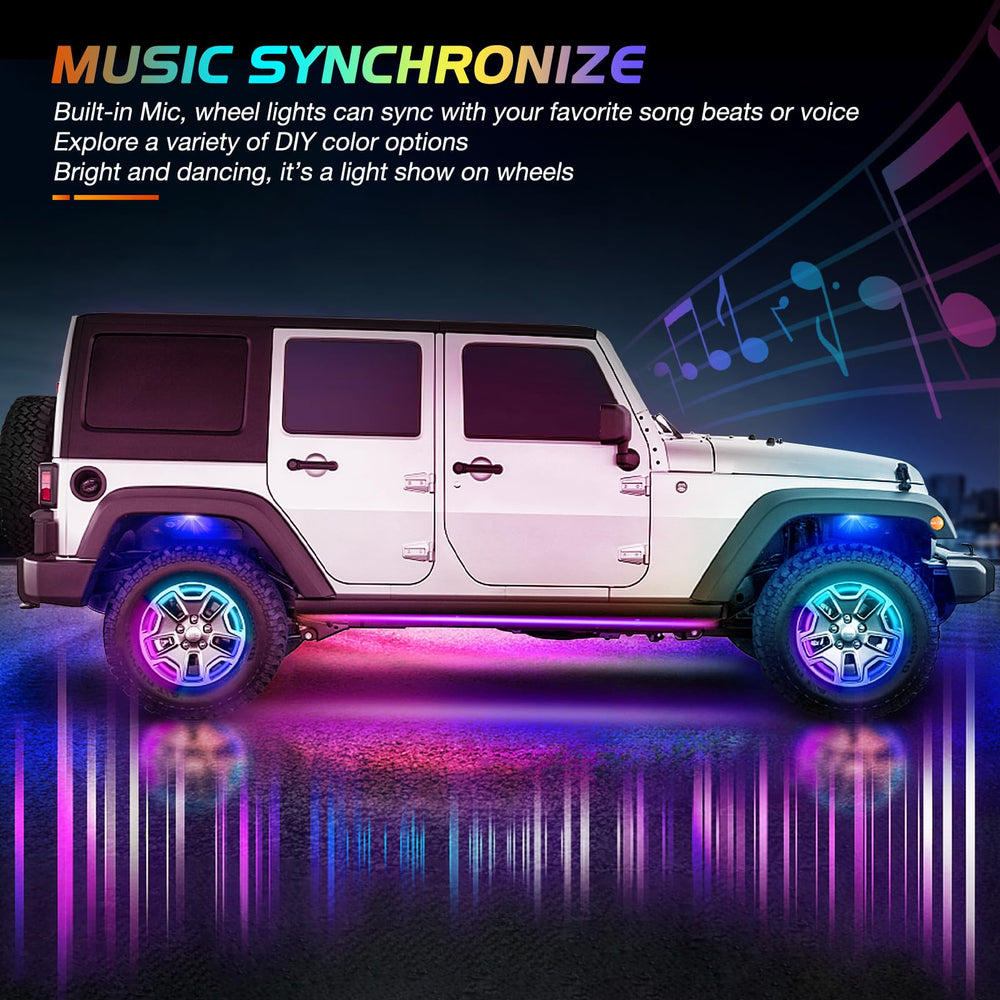 Nilight wheel ring lights fit a wide range of rims and rotors.