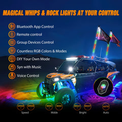Nilight RGB whip light with a bold spiral design for high visibility.