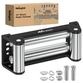 Nilight winch fairlead 10-inch front view for smoother steel cable feeding during recovery.