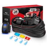 Nilight wiring harness kit 14 AWG leads for reliable power routing in cars and trucks.