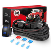 Nilight wiring harness kit with 16 AWG wires ideal for rugged off-road lighting setups.