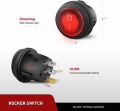 Nilight wiring harness is compact for simple, tool-free installation.